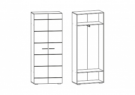Шкаф 2-х ств. с выдвижной штангой №11 Фиеста