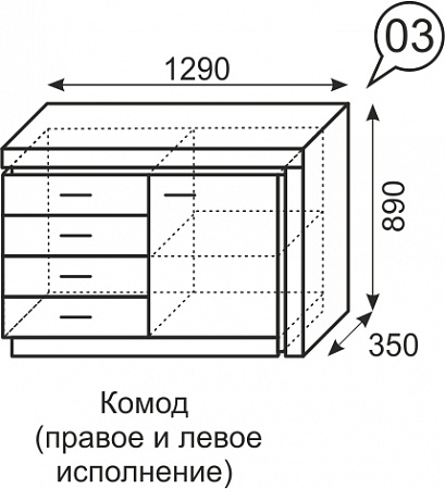 Комод Люмен №3