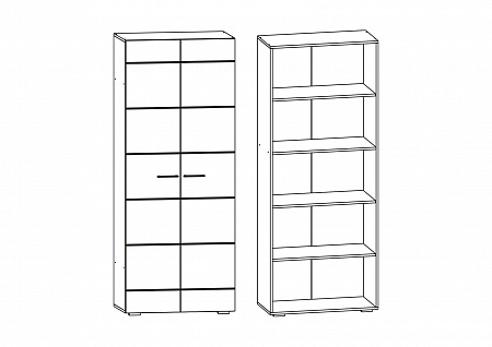Шкаф 2-х ств. с полками №3 Фиеста