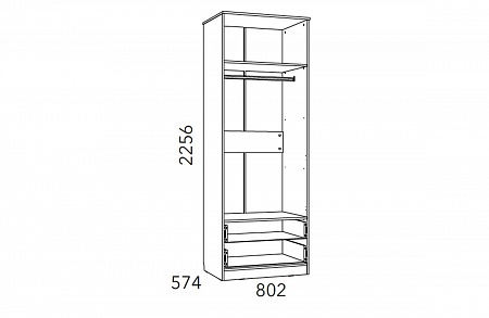 Шкаф для одежды с ящиками НМ 013.02-03 М1 "Фанк"