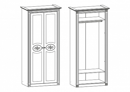 Шкаф 2-х ств. со штангой №3 Джулия-2