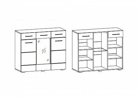 Комод со стеклом №14 Фиеста