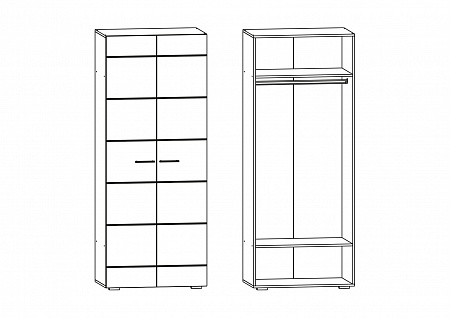Шкаф 2-х ств. со штангой №2 Фиеста