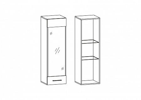 Шкаф навесной со стеклом №19 Фиеста